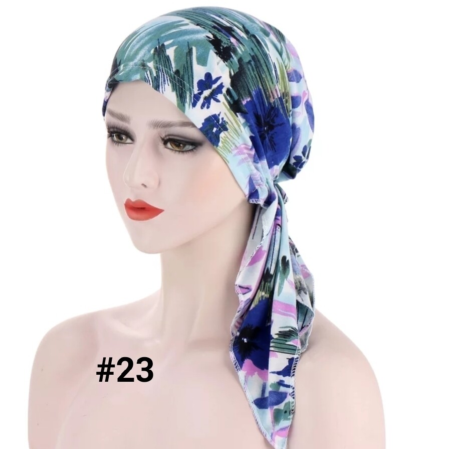 TIE BACK PRINTED TURBAN