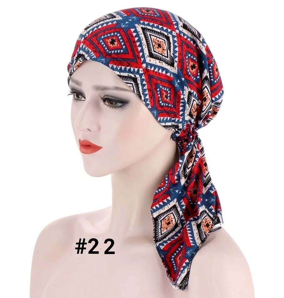 TIE BACK PRINTED TURBAN