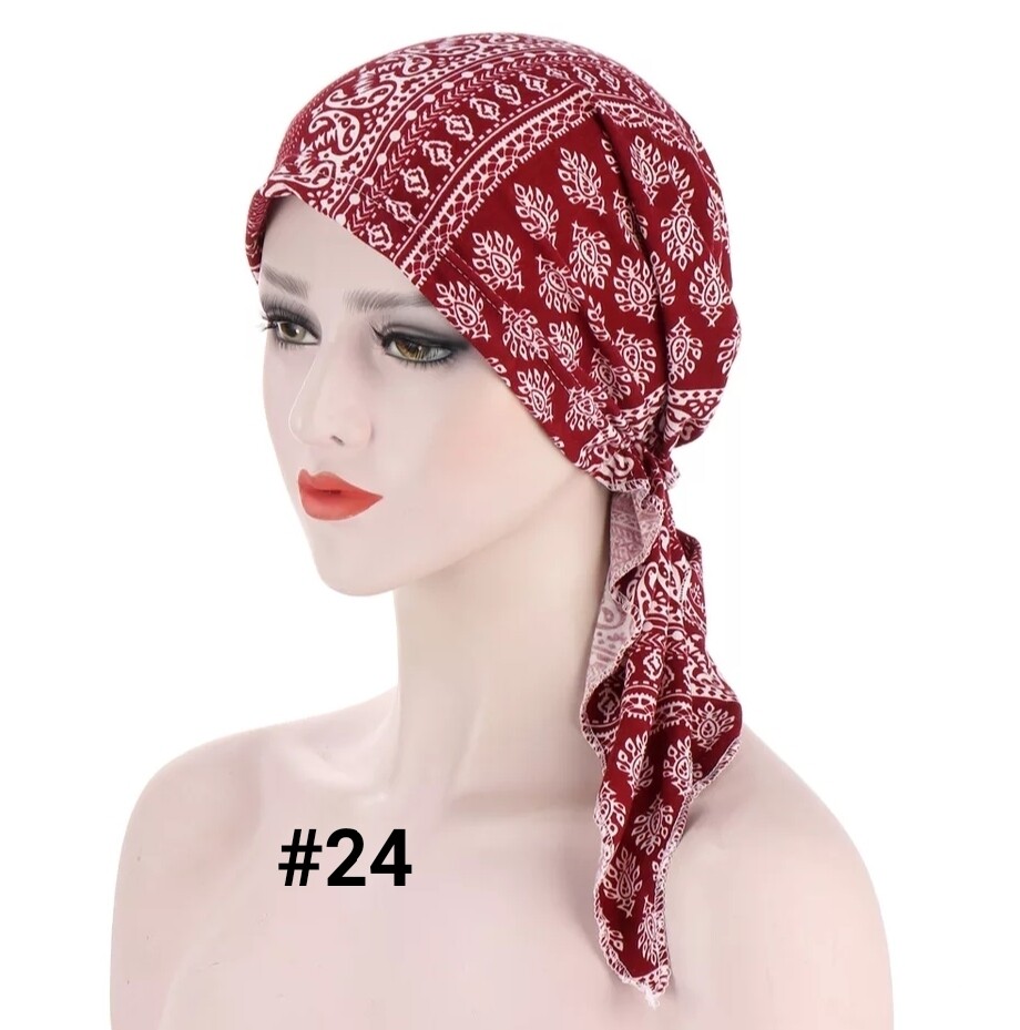 TIE BACK PRINTED TURBAN