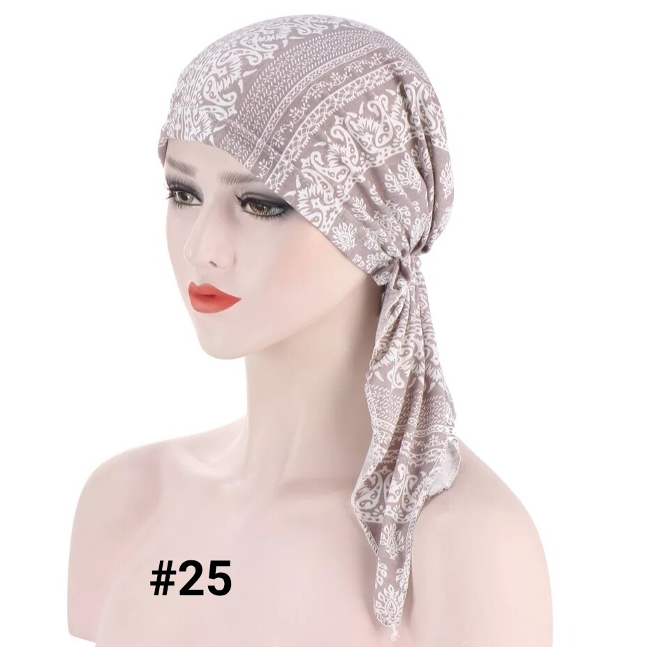 TIE BACK PRINTED TURBAN