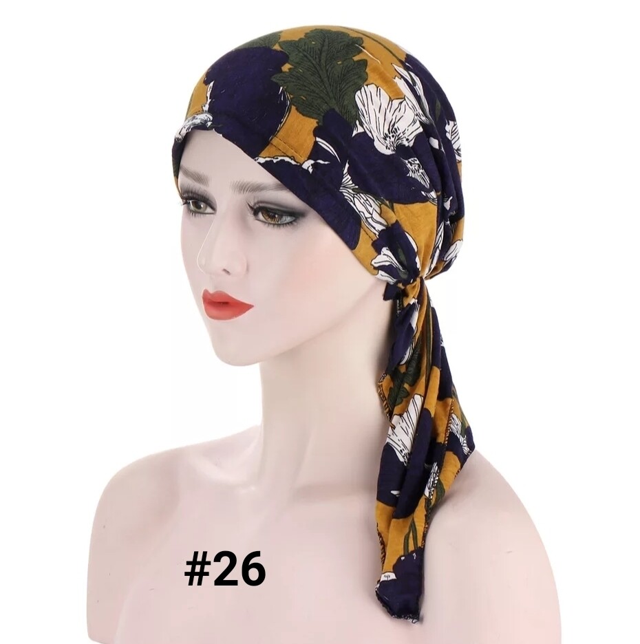 TIE BACK PRINTED TURBAN