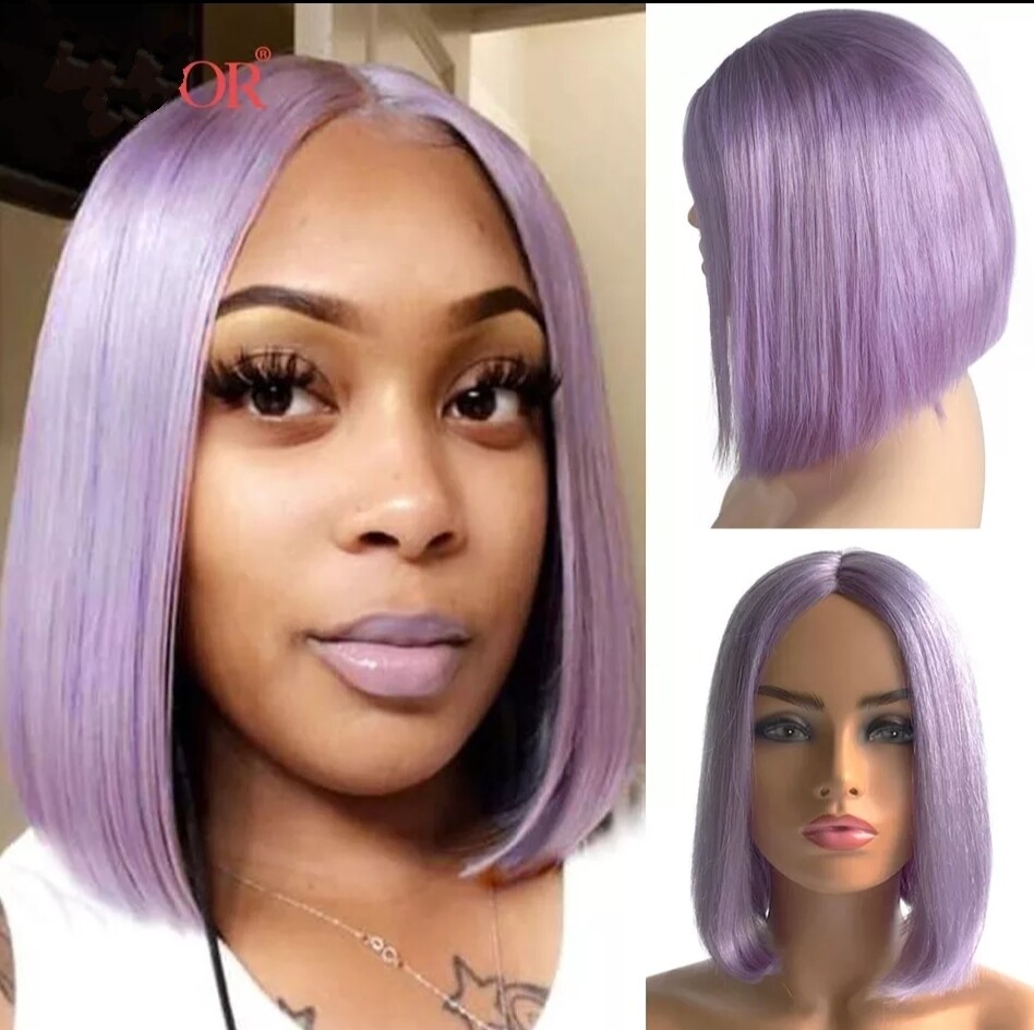 Fiona Wigs | Colourful Human Hair, Color: Lilac