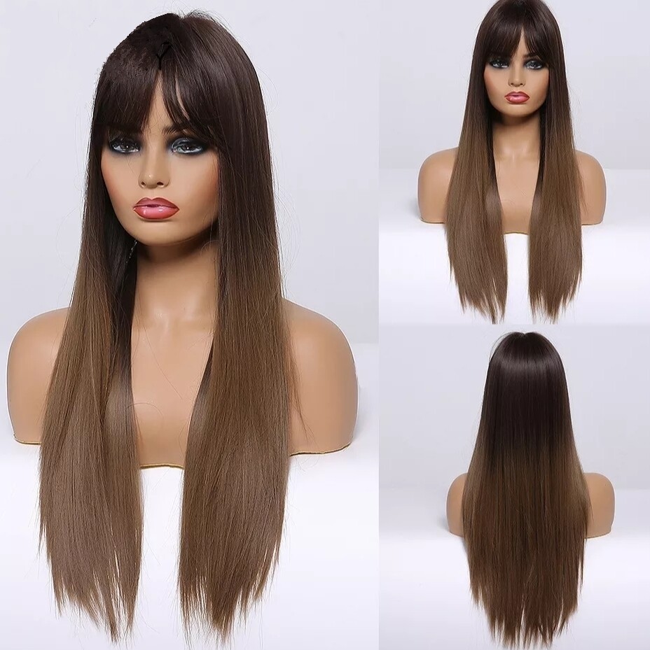 Medium Brown Ombre with Fringe