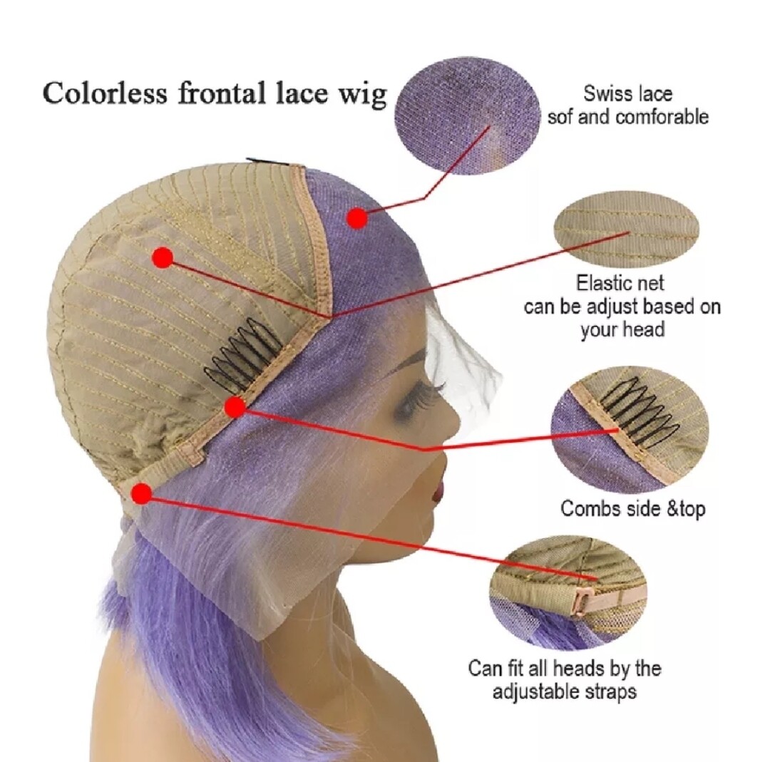 Joelene Wig | Purple Human Hair Lace Front 