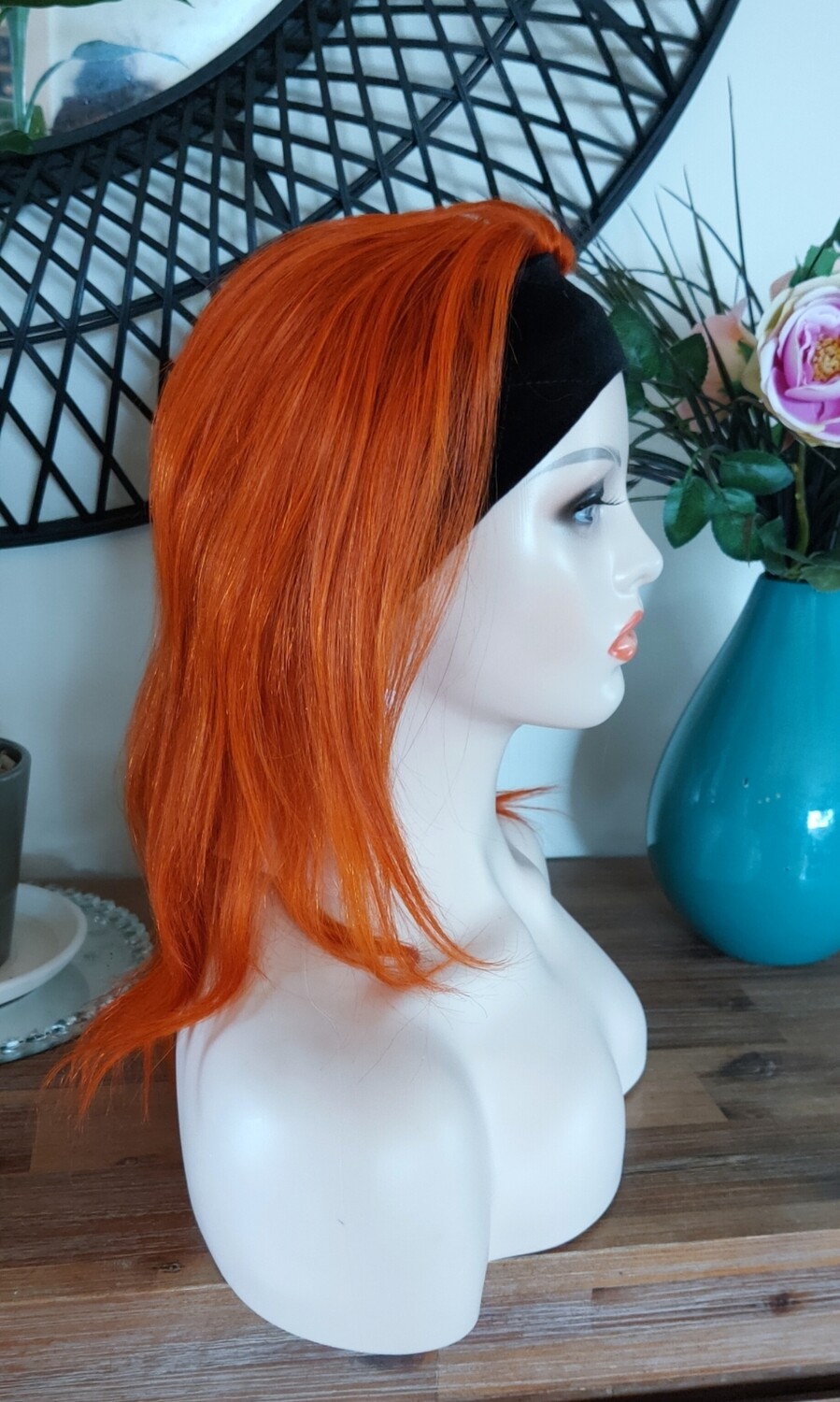 Carla Headband Wig | Orange Human Hair