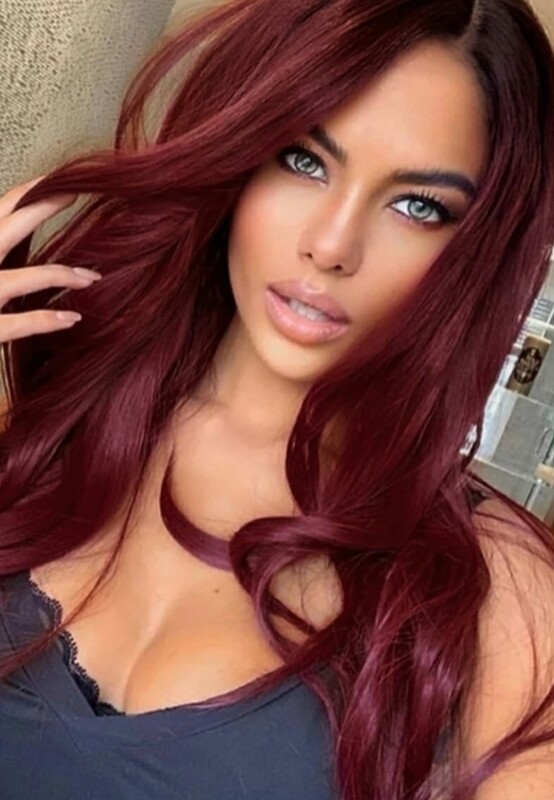 Jeanie Wig | Wine Red Dark Streaks Lace Front 