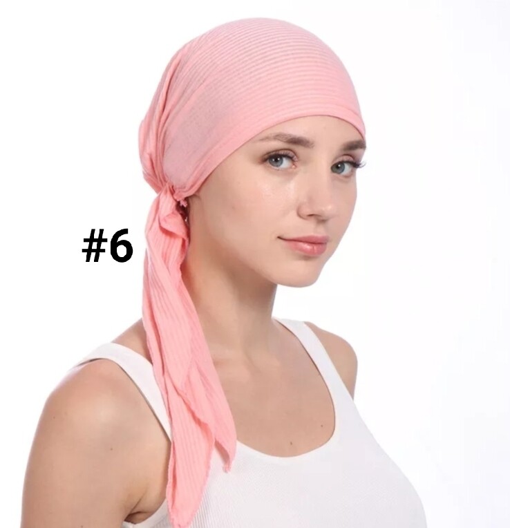 TIE BACK STRETCH RIBBED TURBAN