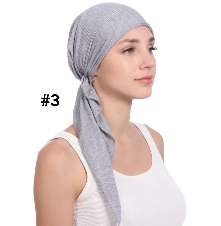 TIE BACK STRETCH RIBBED TURBAN