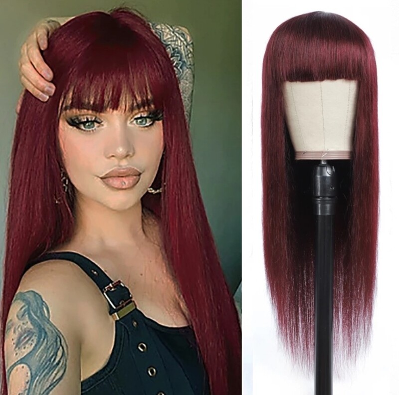 Marcy Wig | Burgundy Human Hair