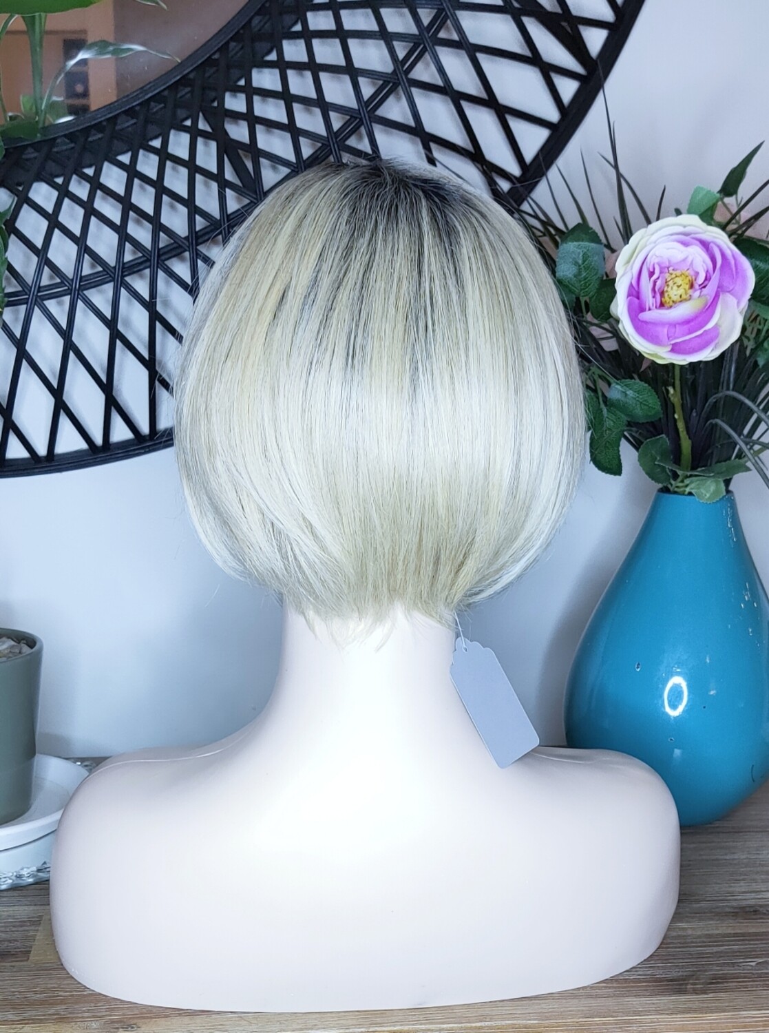 Rickee Wig | Light Blonde Ombre Human Hair Blend