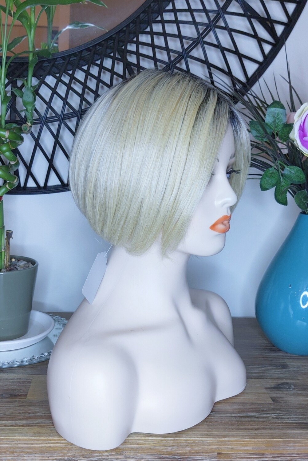 Rickee Wig | Light Blonde Ombre Human Hair Blend