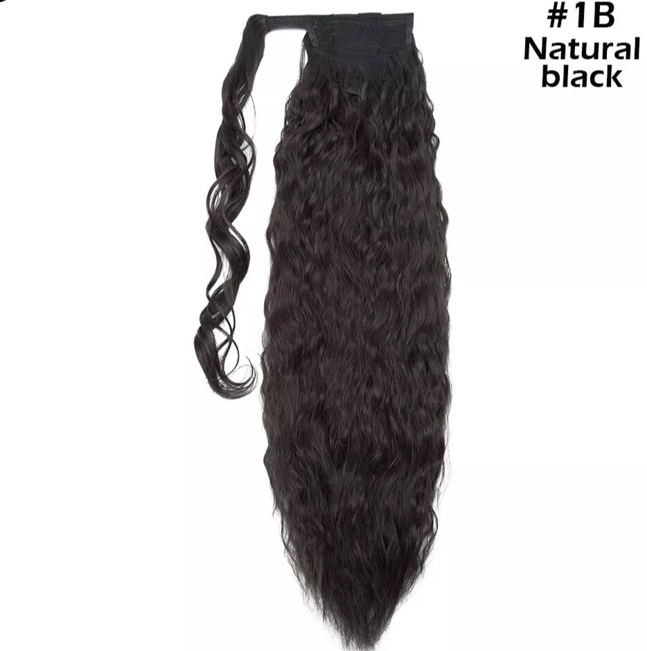 CLIP ON PONYTAIL EXTENSION WATER WAVE SYNTHETIC HAIR 24&quot;