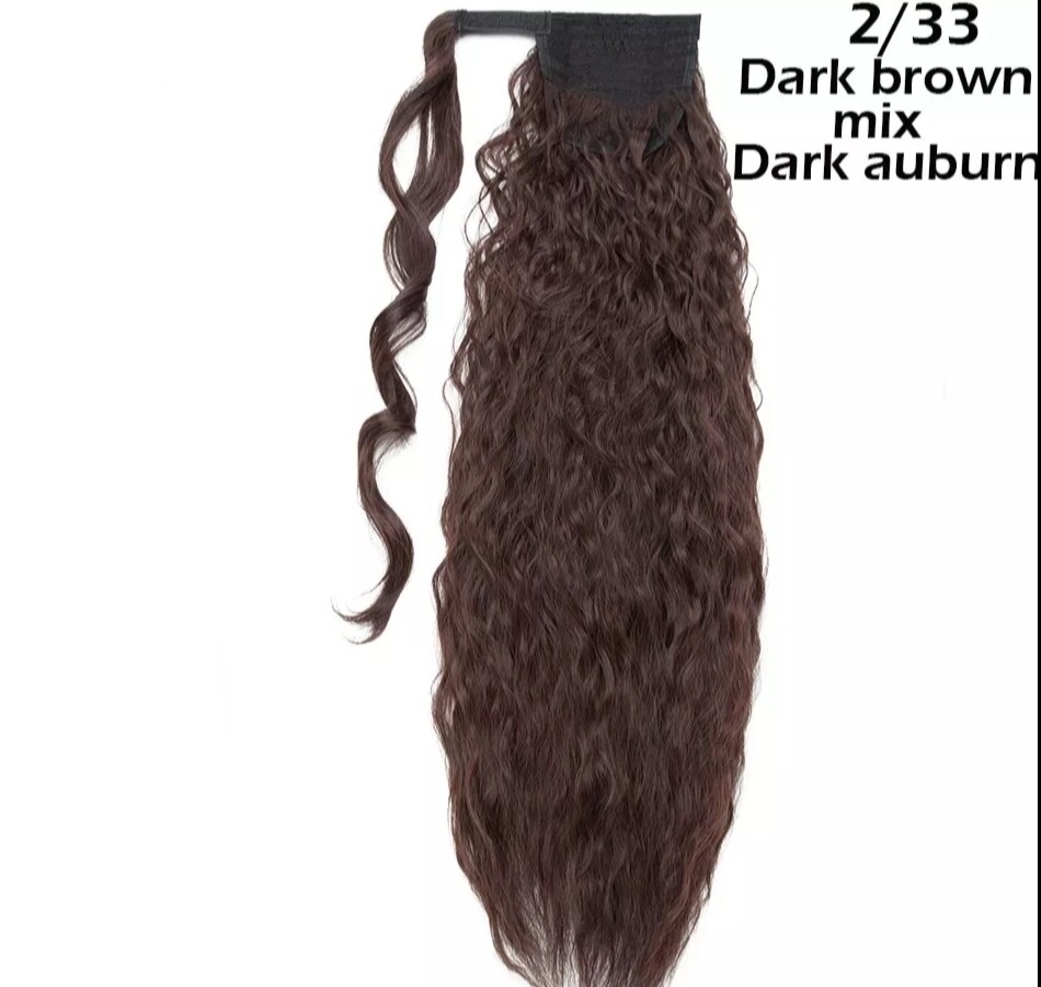 CLIP ON PONYTAIL EXTENSION WATER WAVE SYNTHETIC HAIR 24&quot;