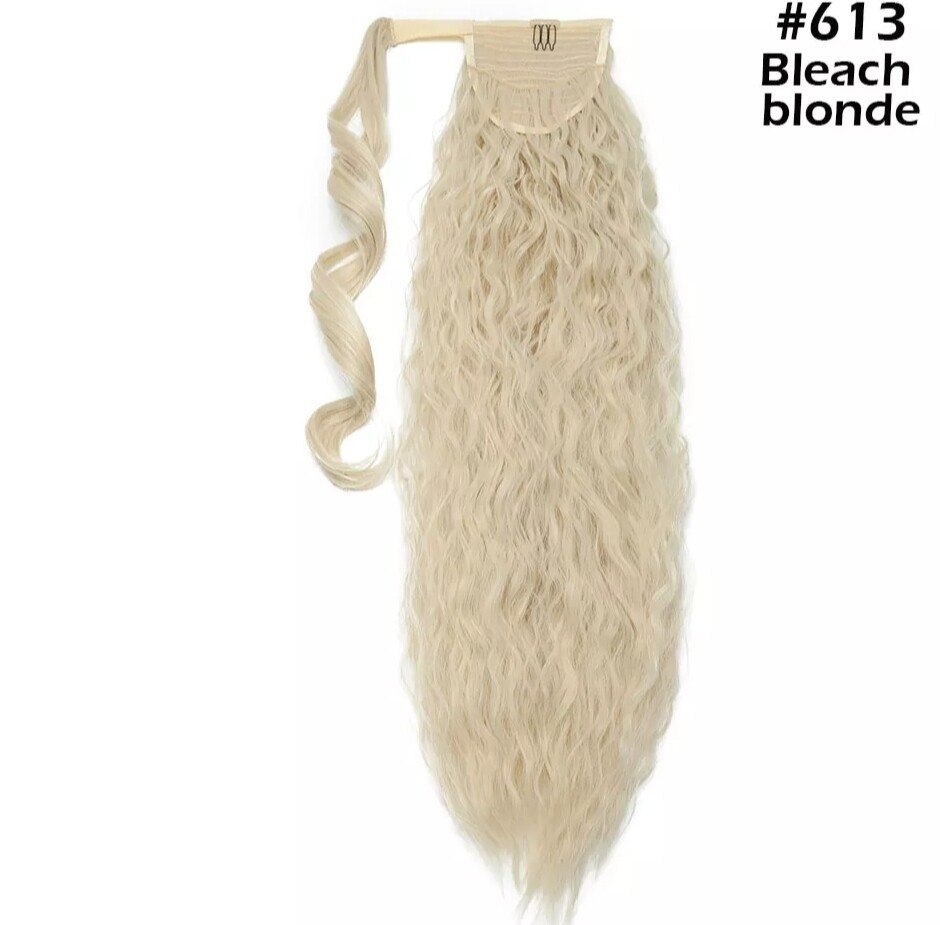 CLIP ON PONYTAIL EXTENSION WATER WAVE SYNTHETIC HAIR 24&quot;