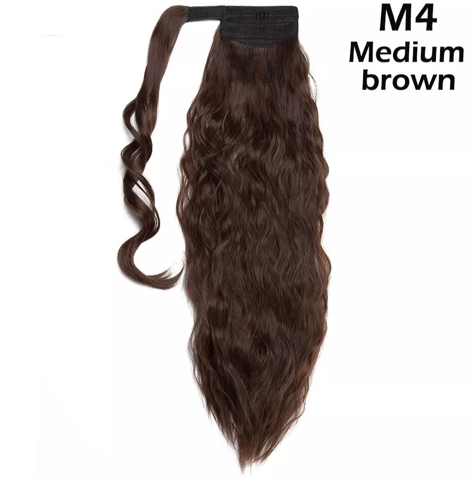 CLIP ON PONYTAIL EXTENSION WATER WAVE SYNTHETIC HAIR 24&quot;