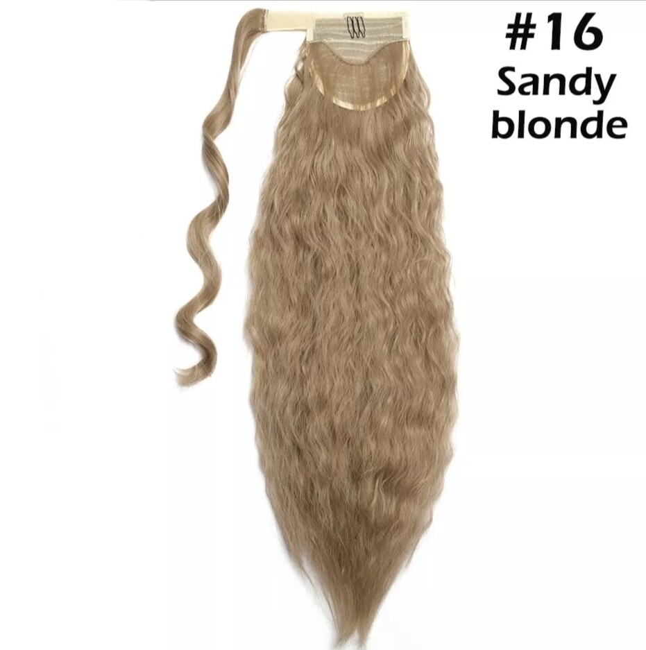 CLIP ON PONYTAIL EXTENSION WATER WAVE SYNTHETIC HAIR 24&quot;