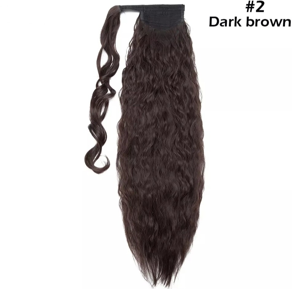 CLIP ON PONYTAIL EXTENSION WATER WAVE SYNTHETIC HAIR 24&quot;