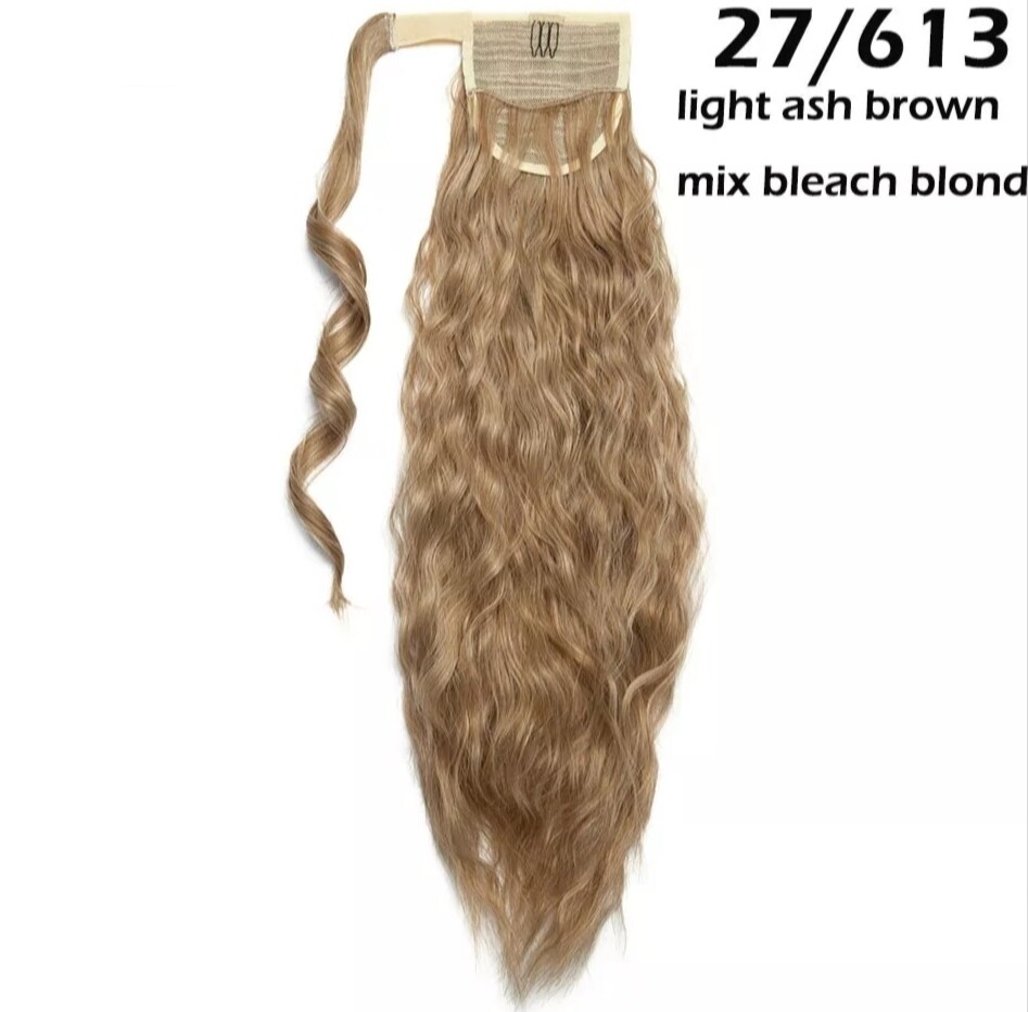 CLIP ON PONYTAIL EXTENSION WATER WAVE SYNTHETIC HAIR 24&quot;