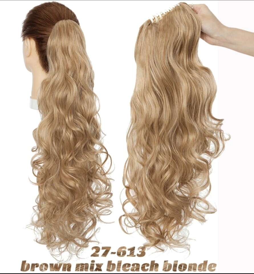 CLAW ON PONYTAIL EXTENSION BODY WAVE SYNTHETIC HAIR 26&quot;
