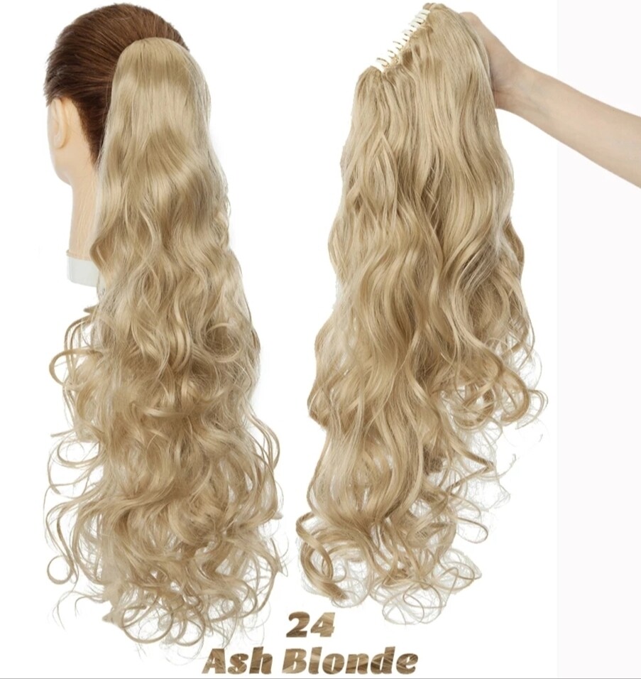 CLAW ON PONYTAIL EXTENSION BODY WAVE SYNTHETIC HAIR 26&quot;