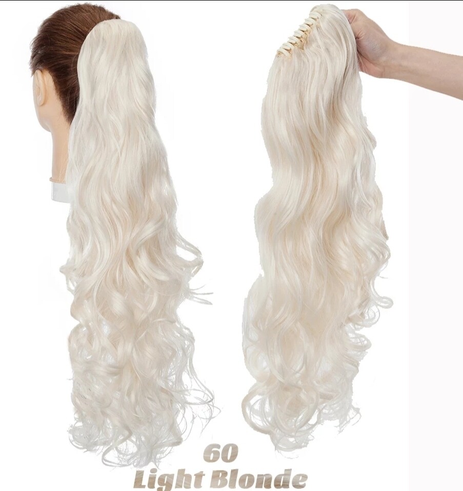 CLAW ON PONYTAIL EXTENSION BODY WAVE SYNTHETIC HAIR 26&quot;