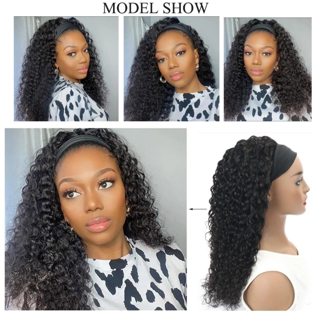 Victorya Headband Wig | Natural Black Human Hair