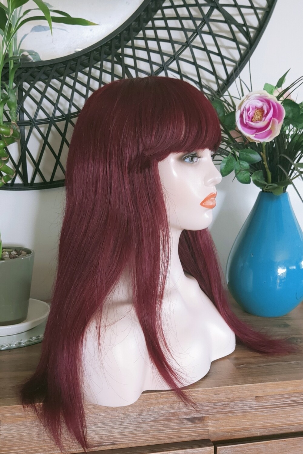 Marcy Wig | Burgundy Human Hair