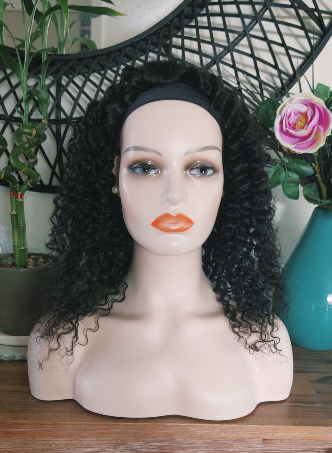 Victorya Headband Wig | Natural Black Human Hair