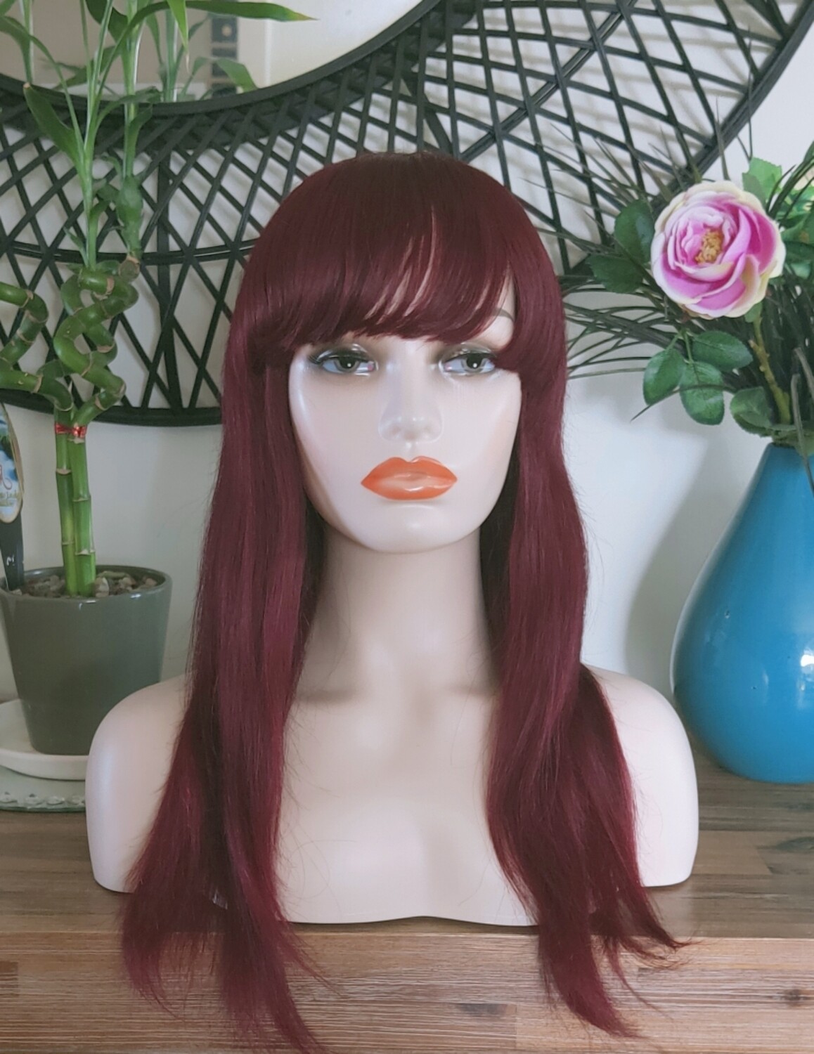 Marcy Wig | Burgundy Human Hair