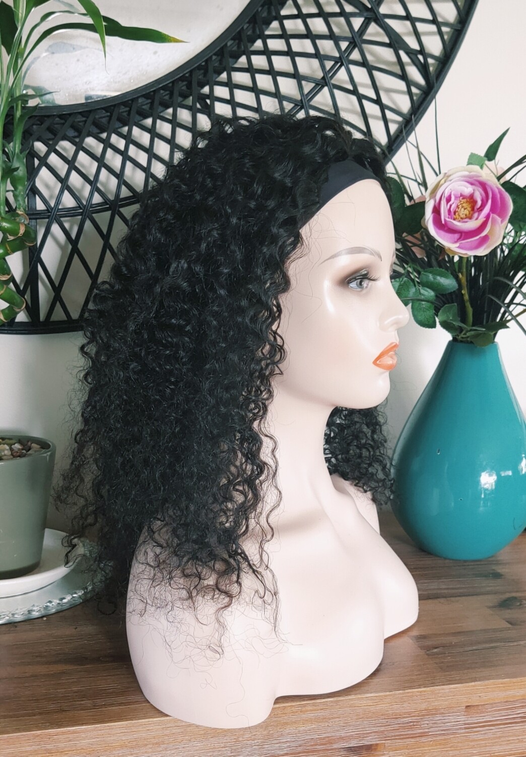Victorya Headband Wig | Natural Black Human Hair