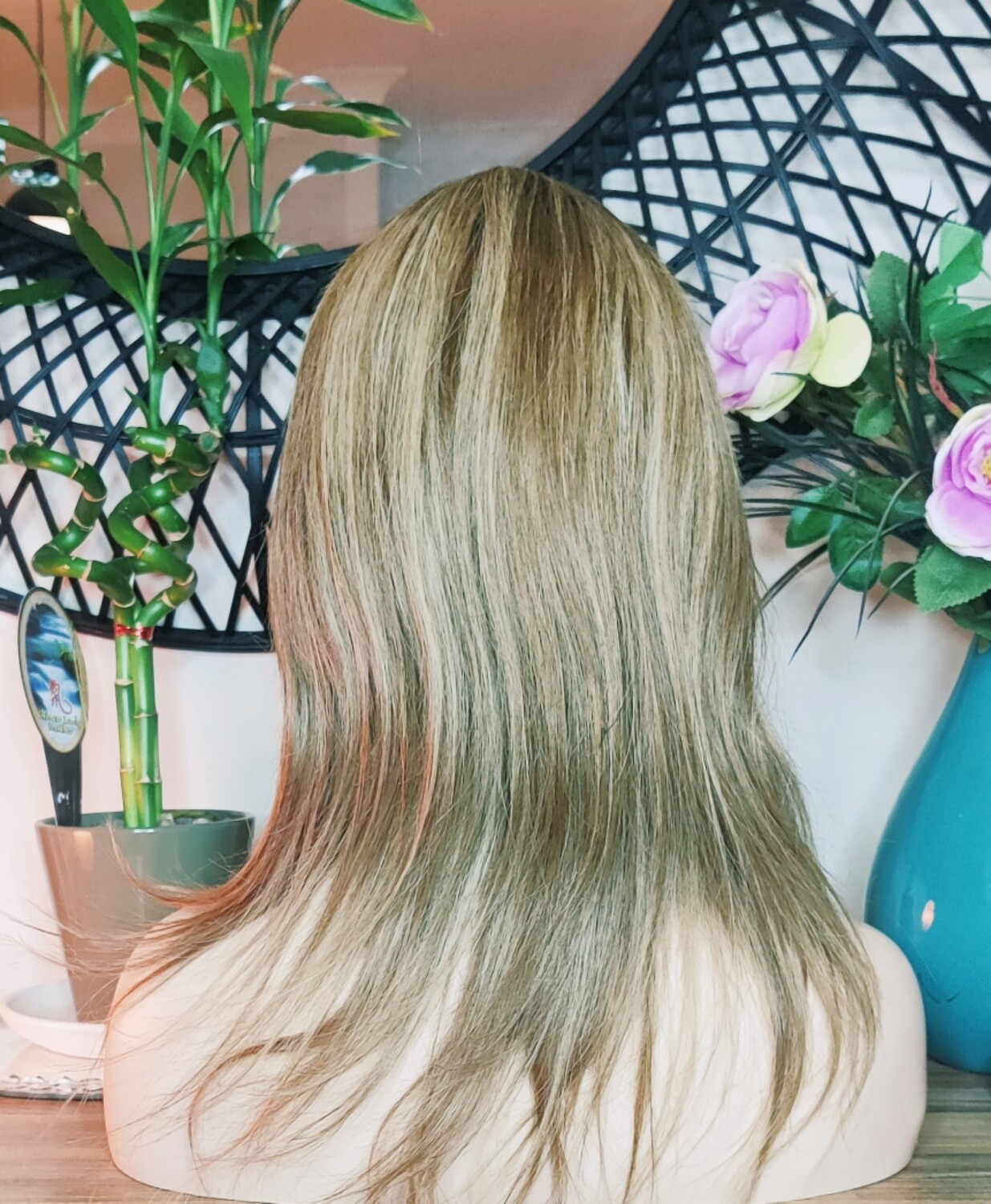 Kaela Wig | Dark Blonde with Streaks Human Hair
