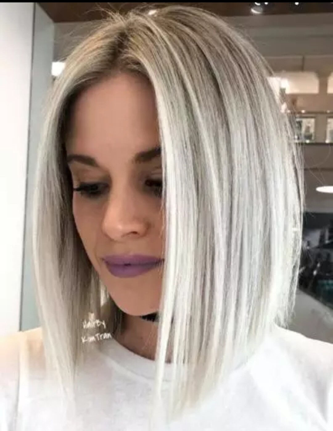 Kelly Wig | Ash Blonde Ombre Human Hair Lace Front 