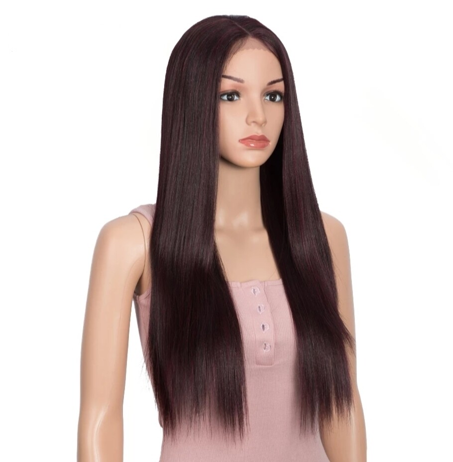 Reese - Wig - Burgundy with Black Streaks Lace Front 