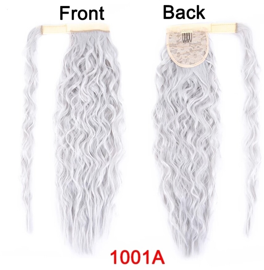 CLIP ON PONYTAIL EXTENSION WATER WAVE SYNTHETIC HAIR 24&quot;
