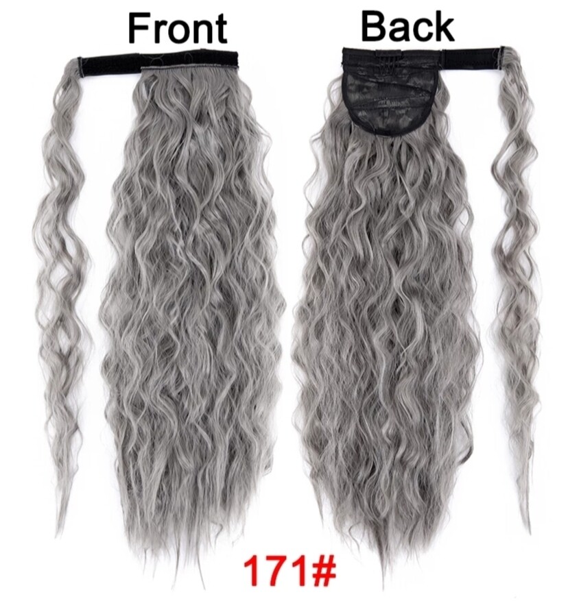 CLIP ON PONYTAIL EXTENSION WATER WAVE SYNTHETIC HAIR 24&quot;