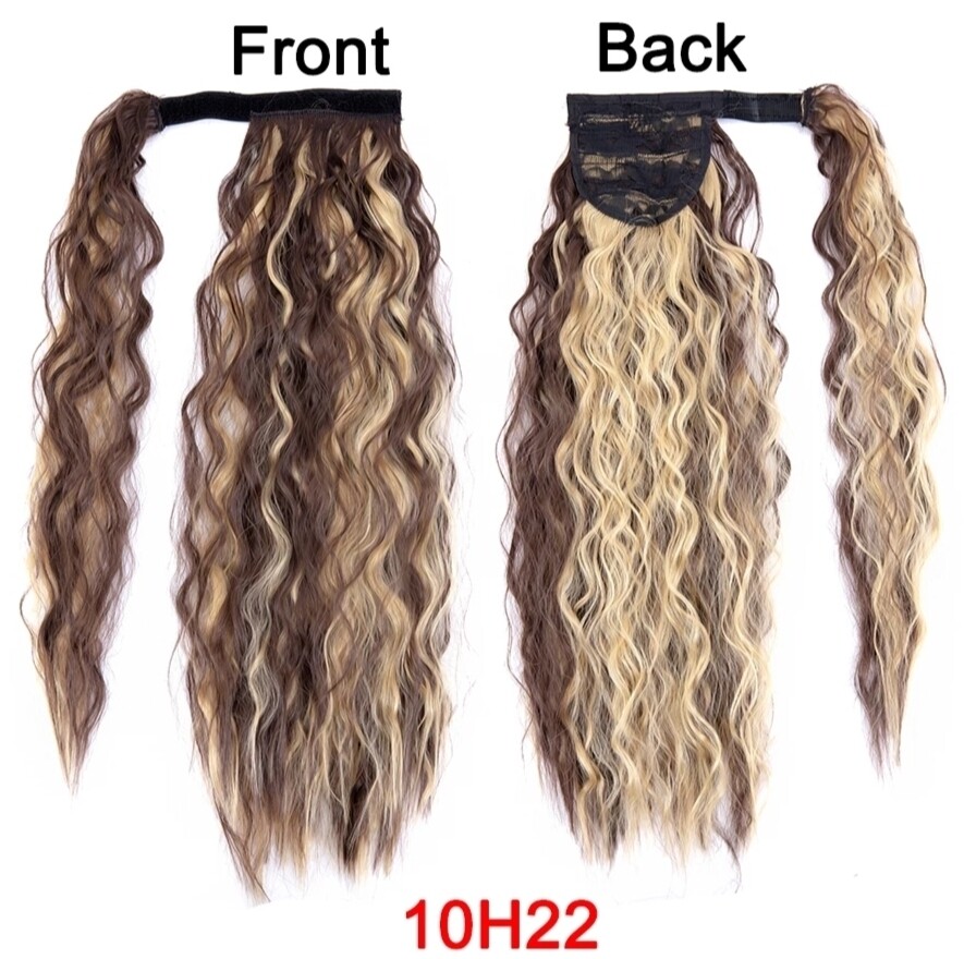 CLIP ON PONYTAIL EXTENSION WATER WAVE SYNTHETIC HAIR 24&quot;