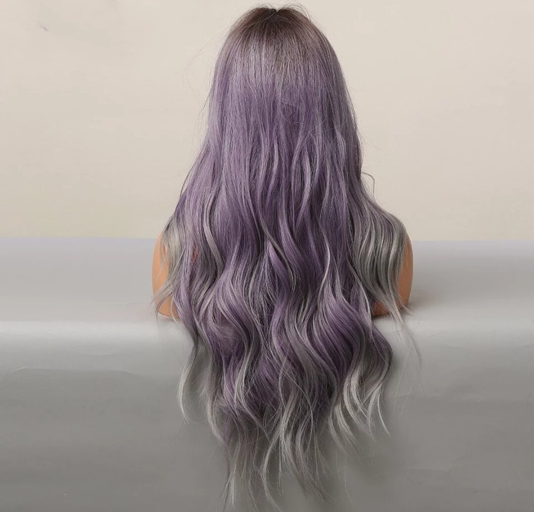 Cosplay Wig | Purple to Grey Balayage