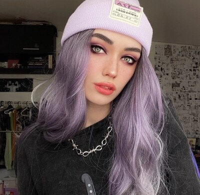 Cosplay - Wig - Purple to Grey Balayage