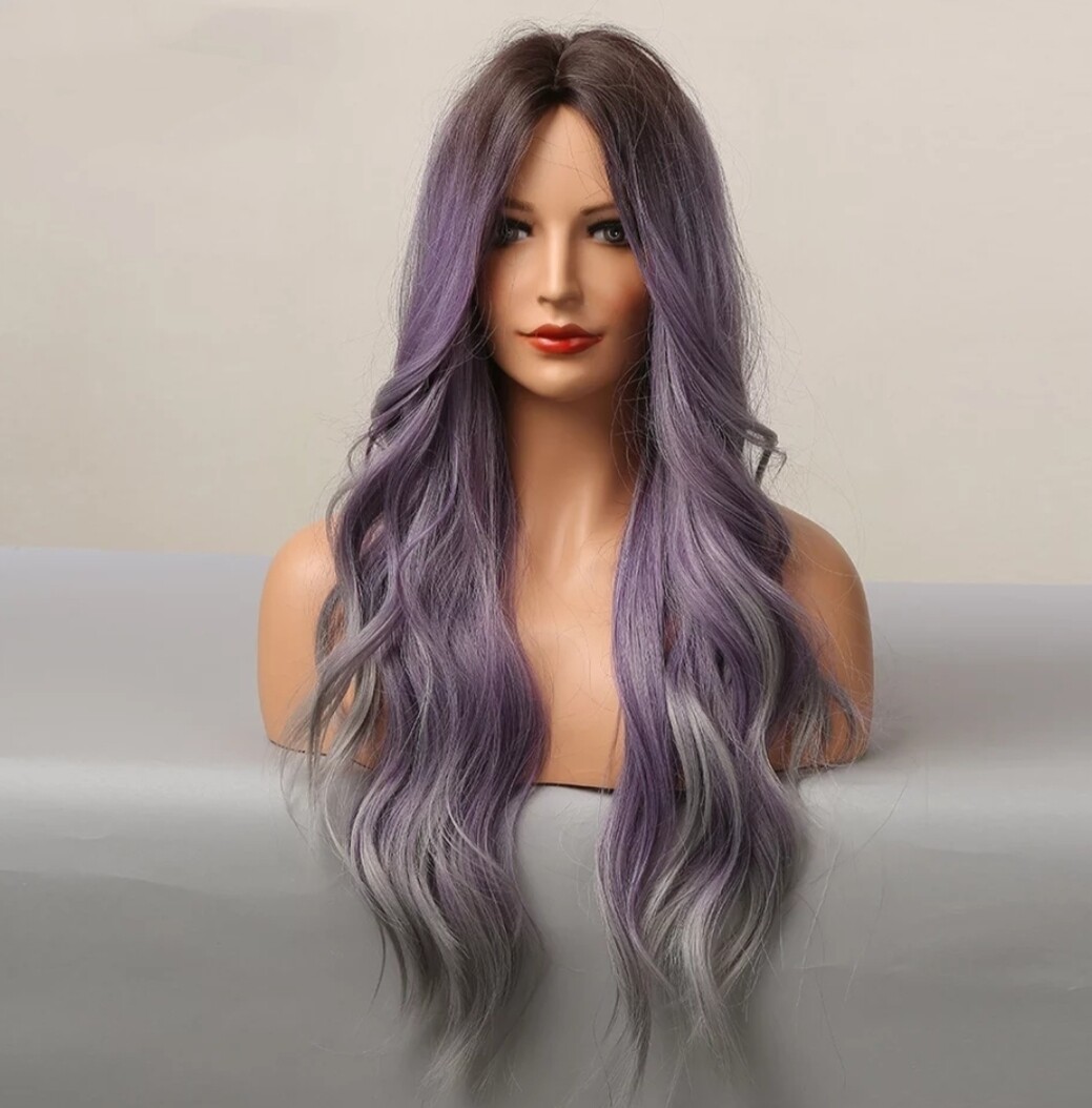 Cosplay Wig | Purple to Grey Balayage