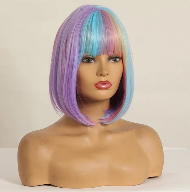 Cosplay Wig | Rainbow Bob