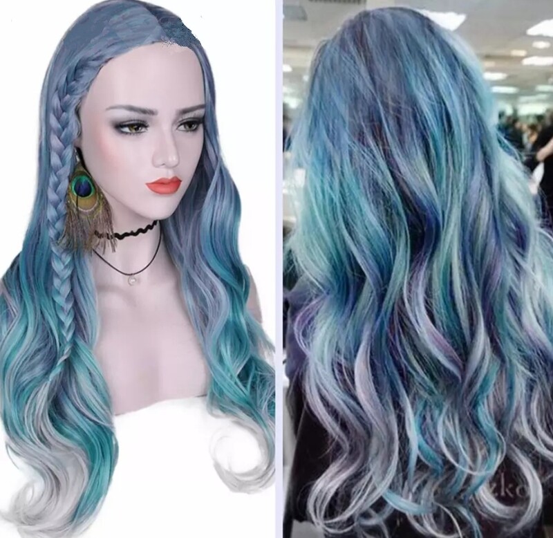 Cosplay Wig | Blue/Green/Grey Mix