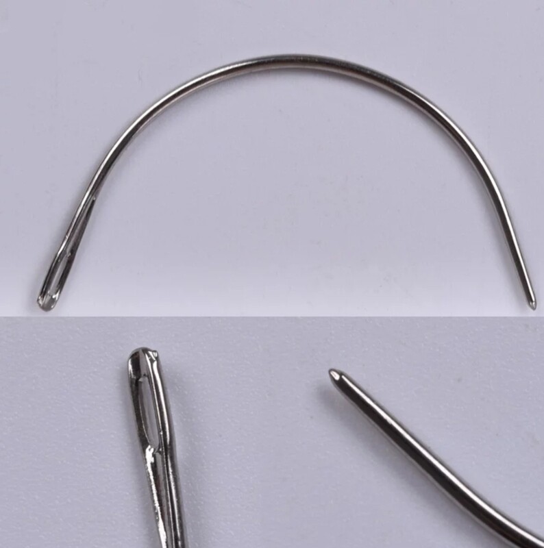 C-SHAPED WEFT HAIR EXTENSION NEEDLES 5PC PACK