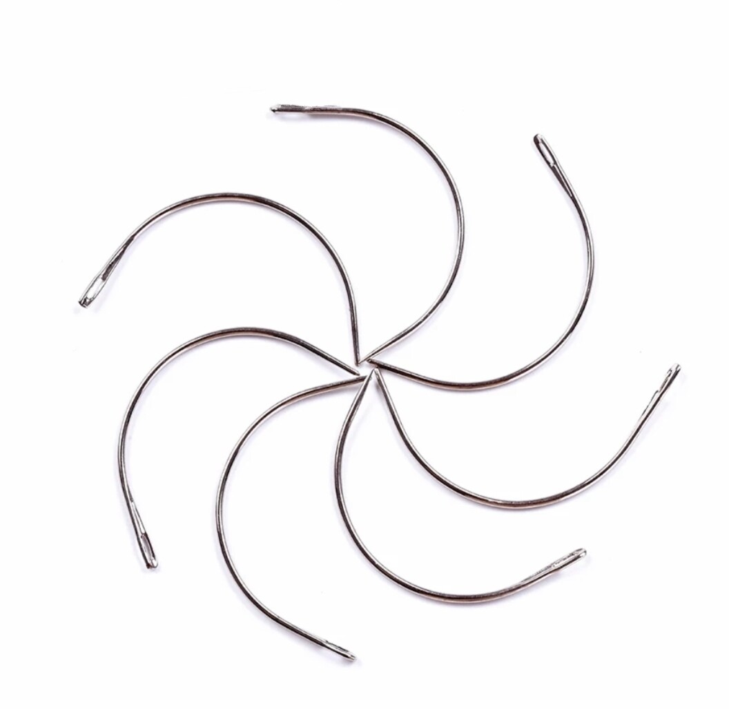 C-SHAPED WEFT HAIR EXTENSION NEEDLES 5PC PACK