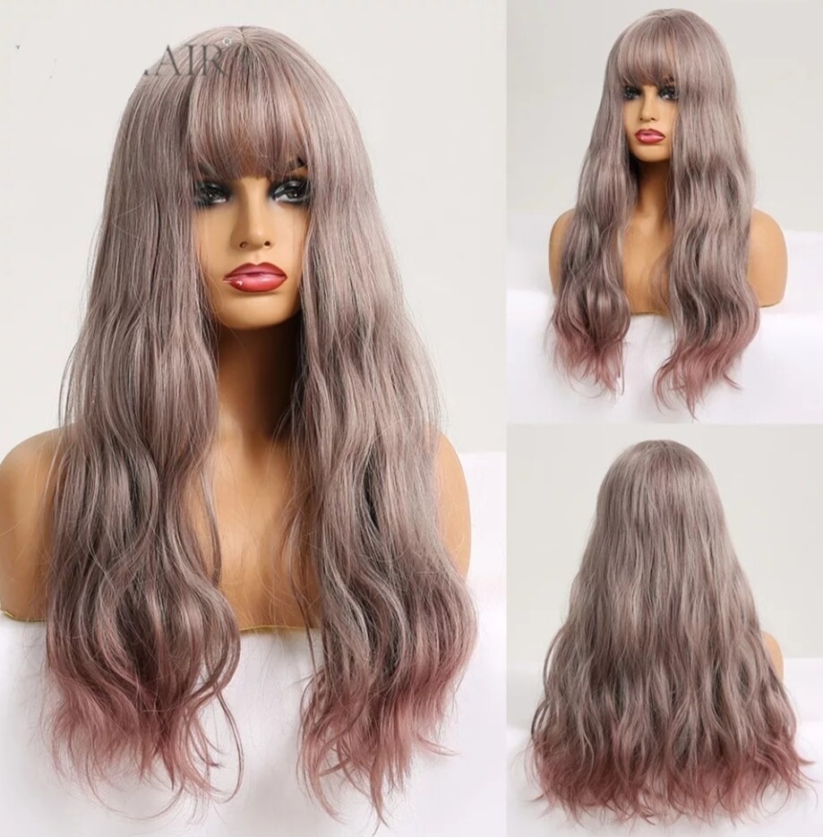 Heidi - Wig - Ash Blonde with Rose Tips