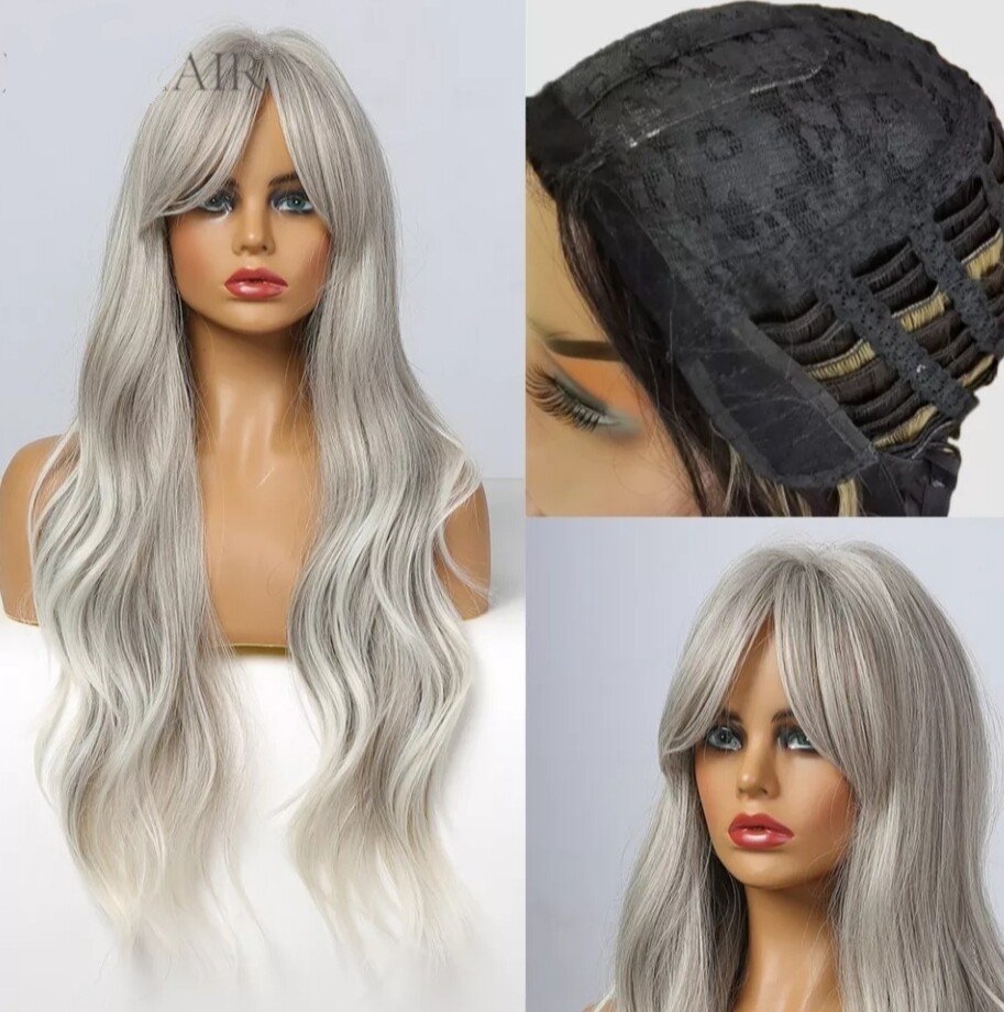 Silver Grey White Ends Body Wave 28"