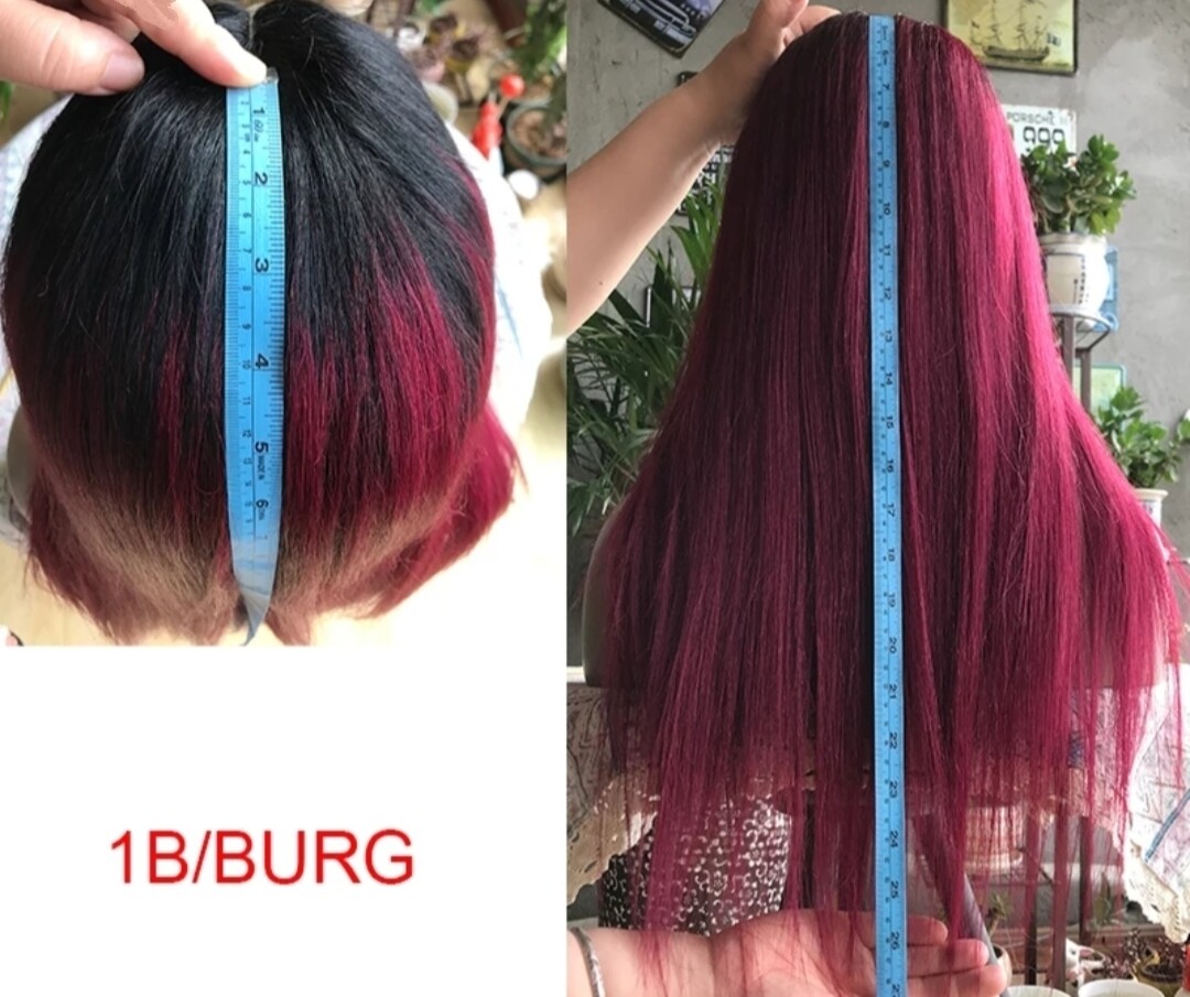 Byrnie Wig | Burgundy Ombre Human Hair Lace Front Blend 