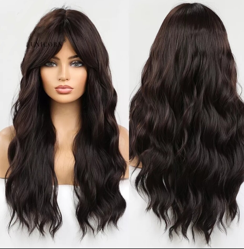 Chocolate Brown Water Wave with Fringe