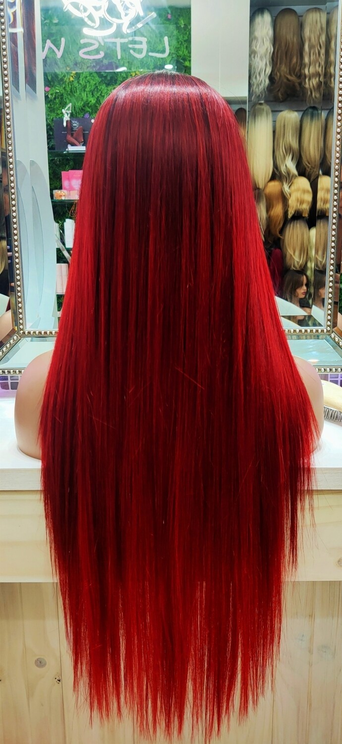 Magda Wig | Deep Magenta Ombre Lace Front 