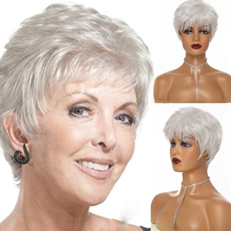 Barbara - Wig - White Human Hair Blend