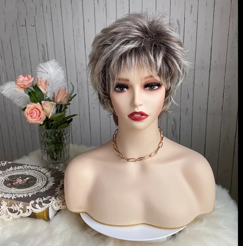 Grace Wig | Brown Blonde Mix Human Hair Blend 